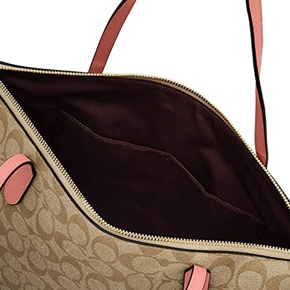 Túi Coach 4455 Zip Top Tote Signature Canvas Light Khaki Bubblegum 21.jpg