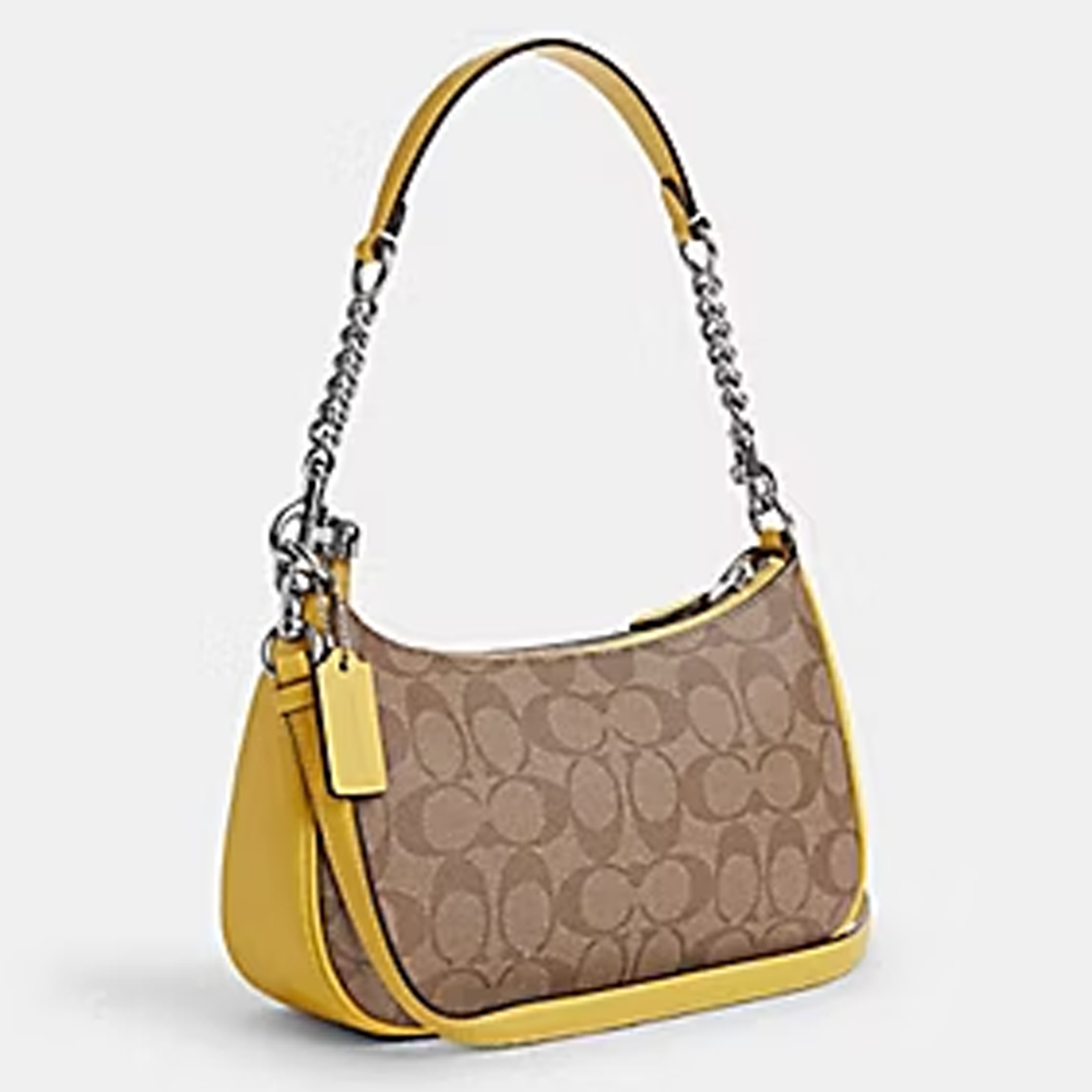 Coach CA548 Teri Shoulder Bag in Signature Canvas Khaki Yellow 21.jpg