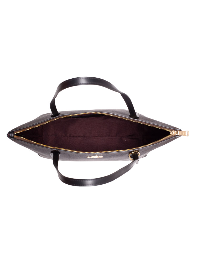 Coach CBT20 Zip Top Tote Walnut Black 1.jpg