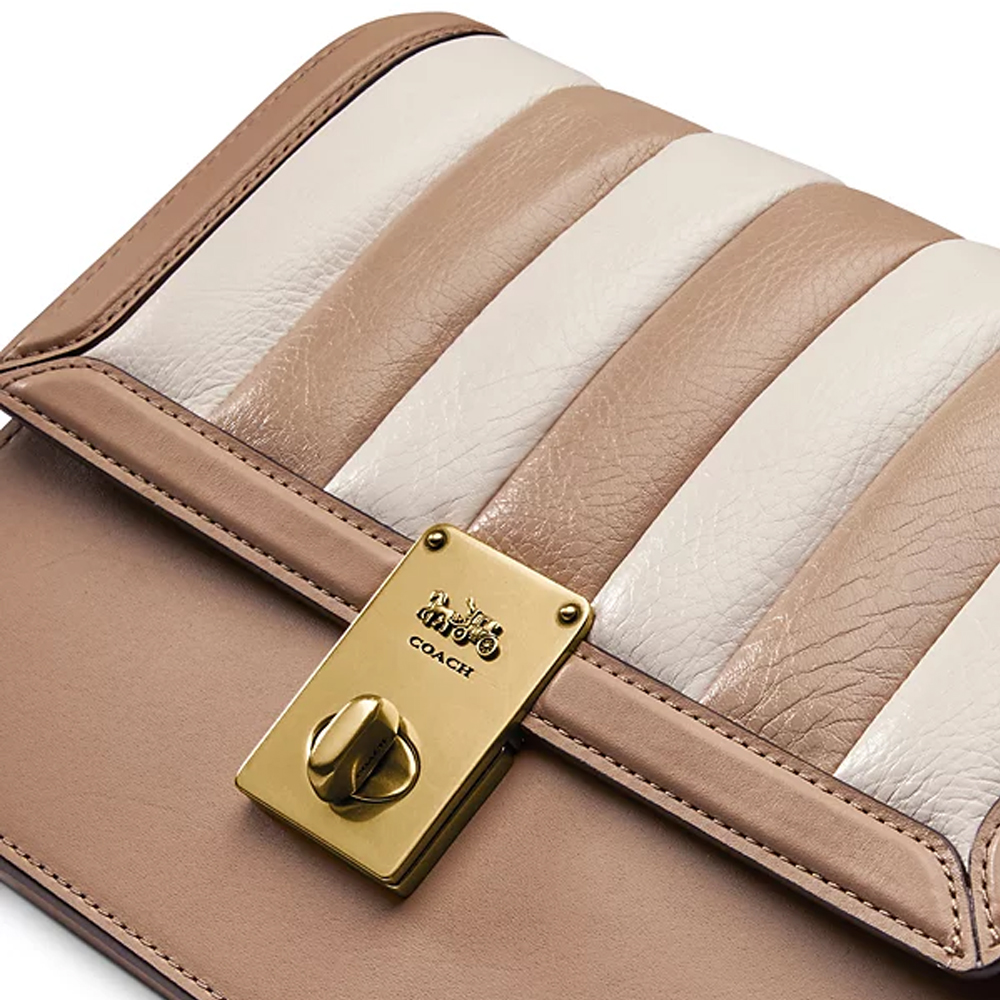 Coach 739 Hutton Shoulder Bag with Colourblock Quilting in Leather Màu Nâu 21.jpg