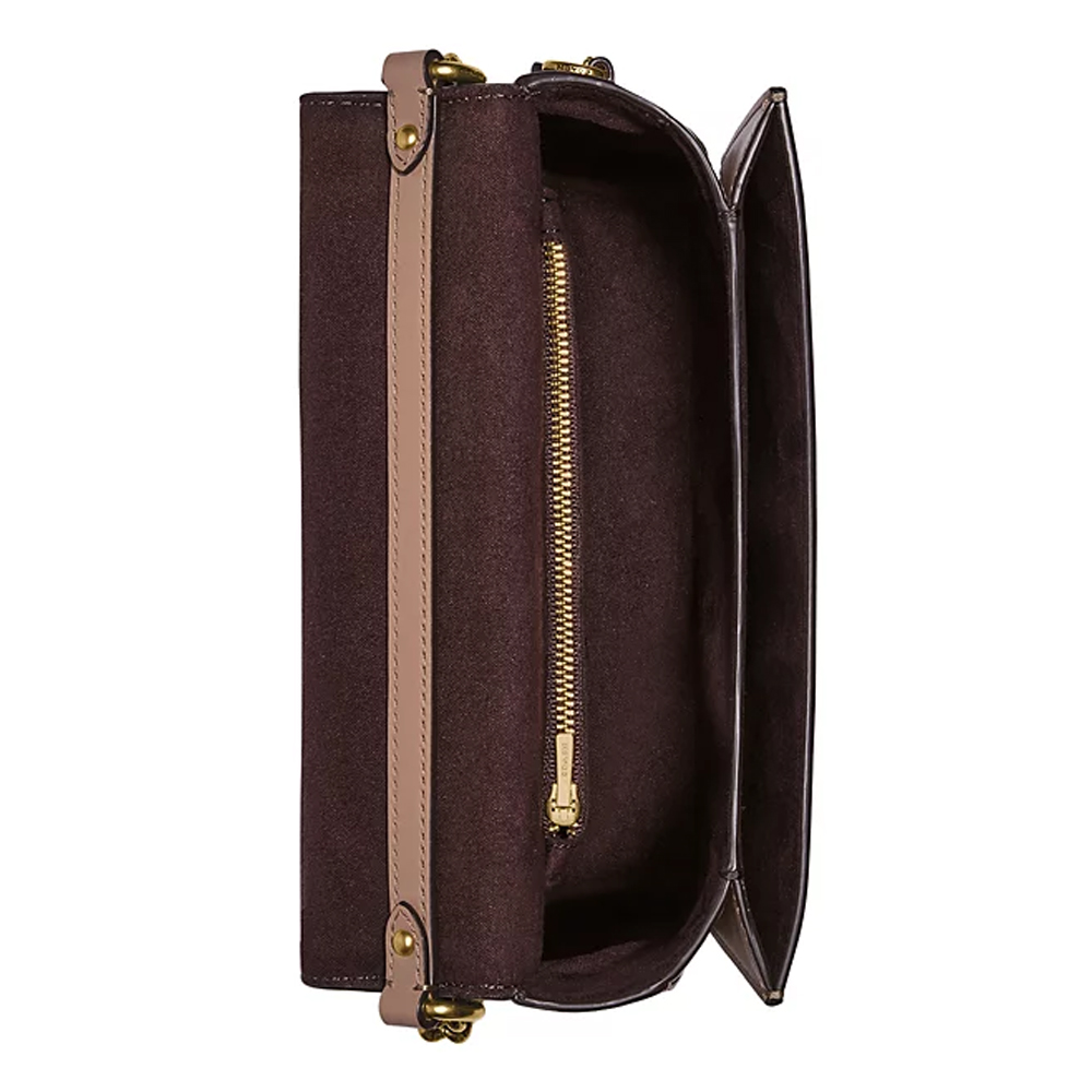 Coach 739 Hutton Shoulder Bag with Colourblock Quilting in Leather Màu Nâu 21.jpg