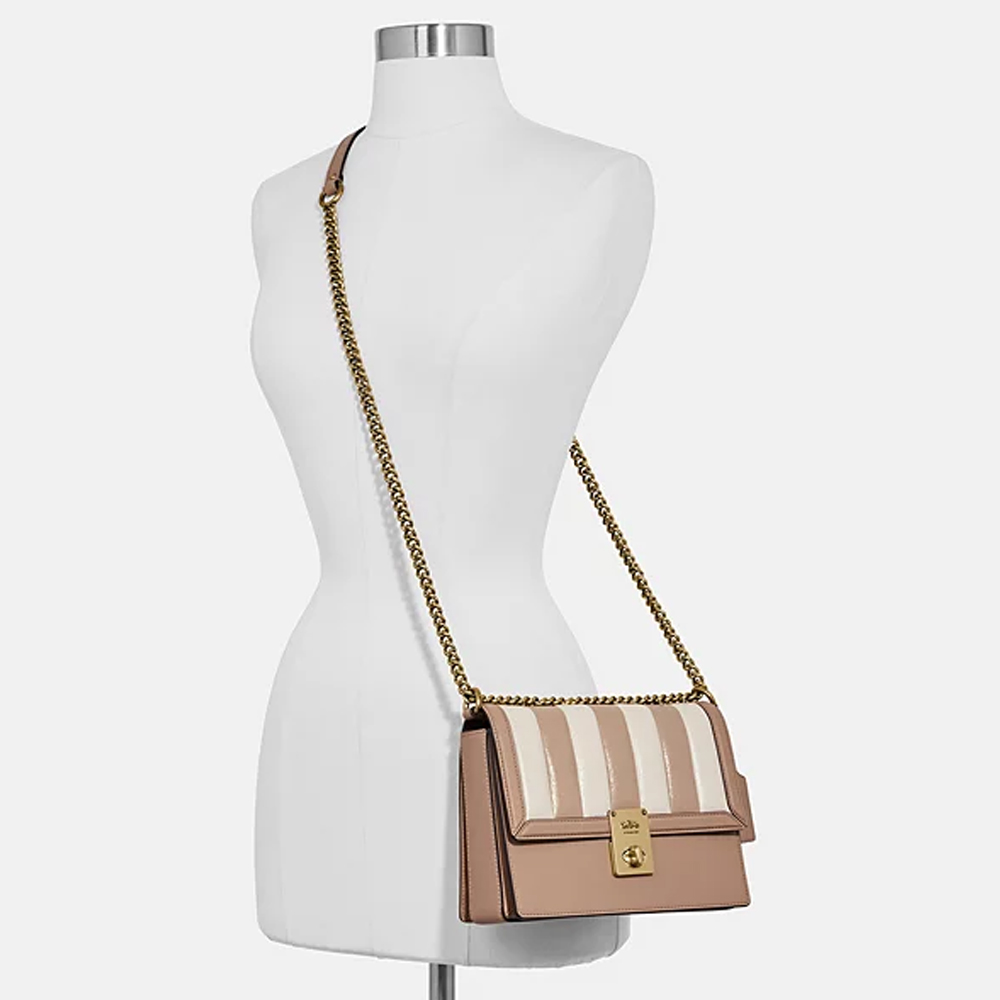 Coach 739 Hutton Shoulder Bag with Colourblock Quilting in Leather Màu Nâu 21.jpg