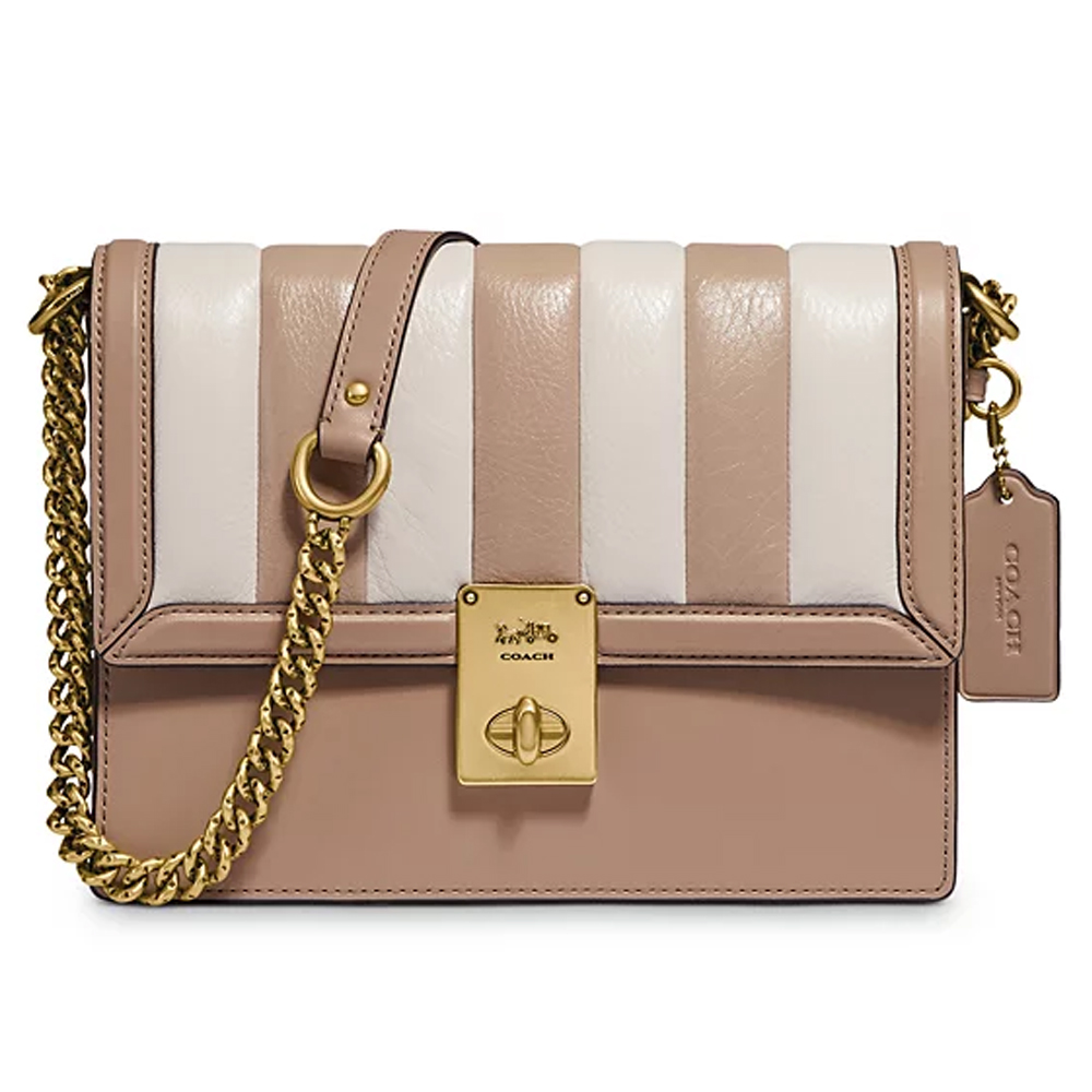 Coach 739 Hutton Shoulder Bag with Colourblock Quilting in Leather Màu Nâu 21.jpg