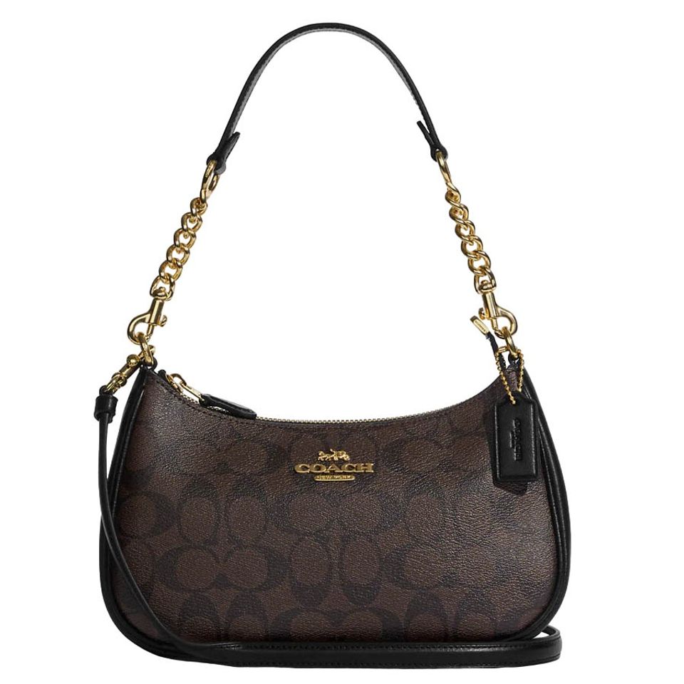 Coach CA548 Teri Shoulder Bag In Signature Canvas Brown Black 1.jpg