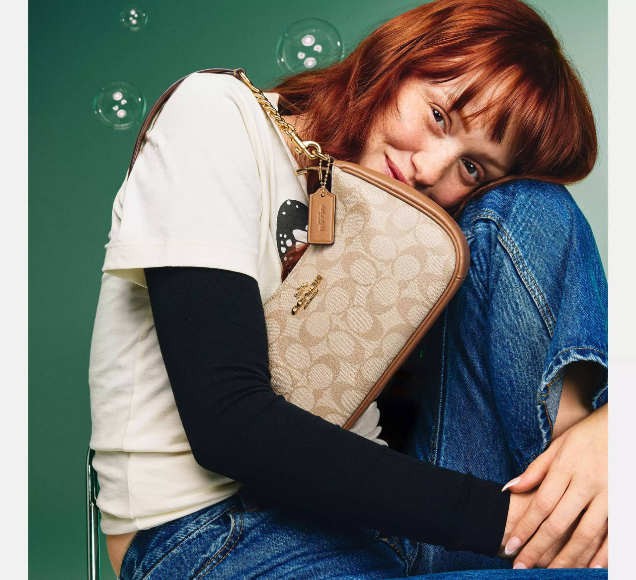 Coach CA548 Teri Shoulder Bag In Signature Canvas Khaki Saddle 1.jpg