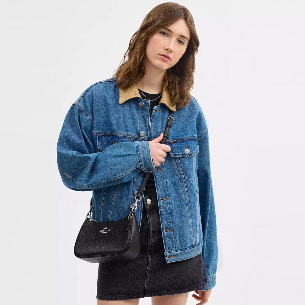 Coach CV934 RFB Teri SHB Black Leather Silver Logo 21.jpg