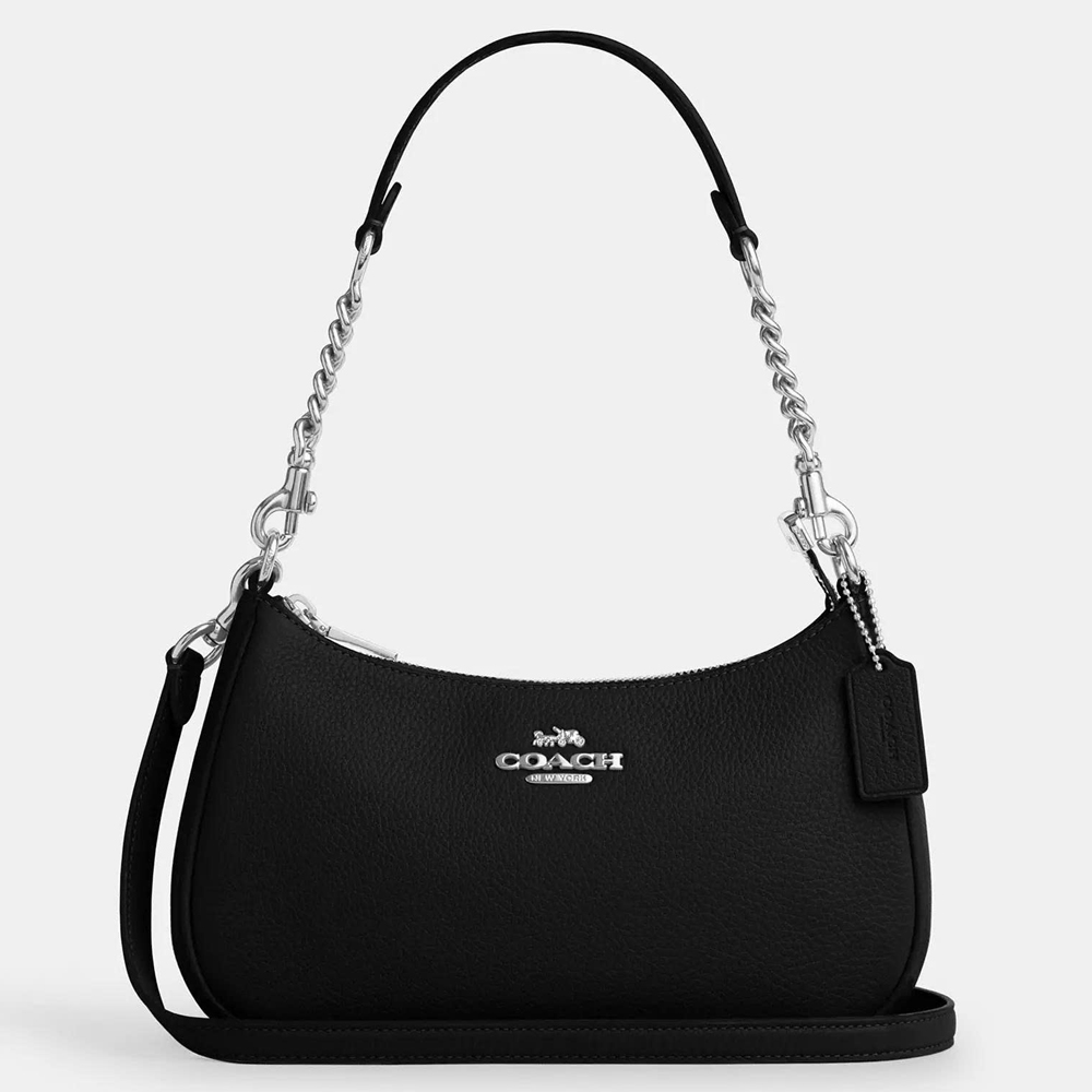 Coach CV934 RFB Teri SHB Black Leather Silver Logo 21.jpg