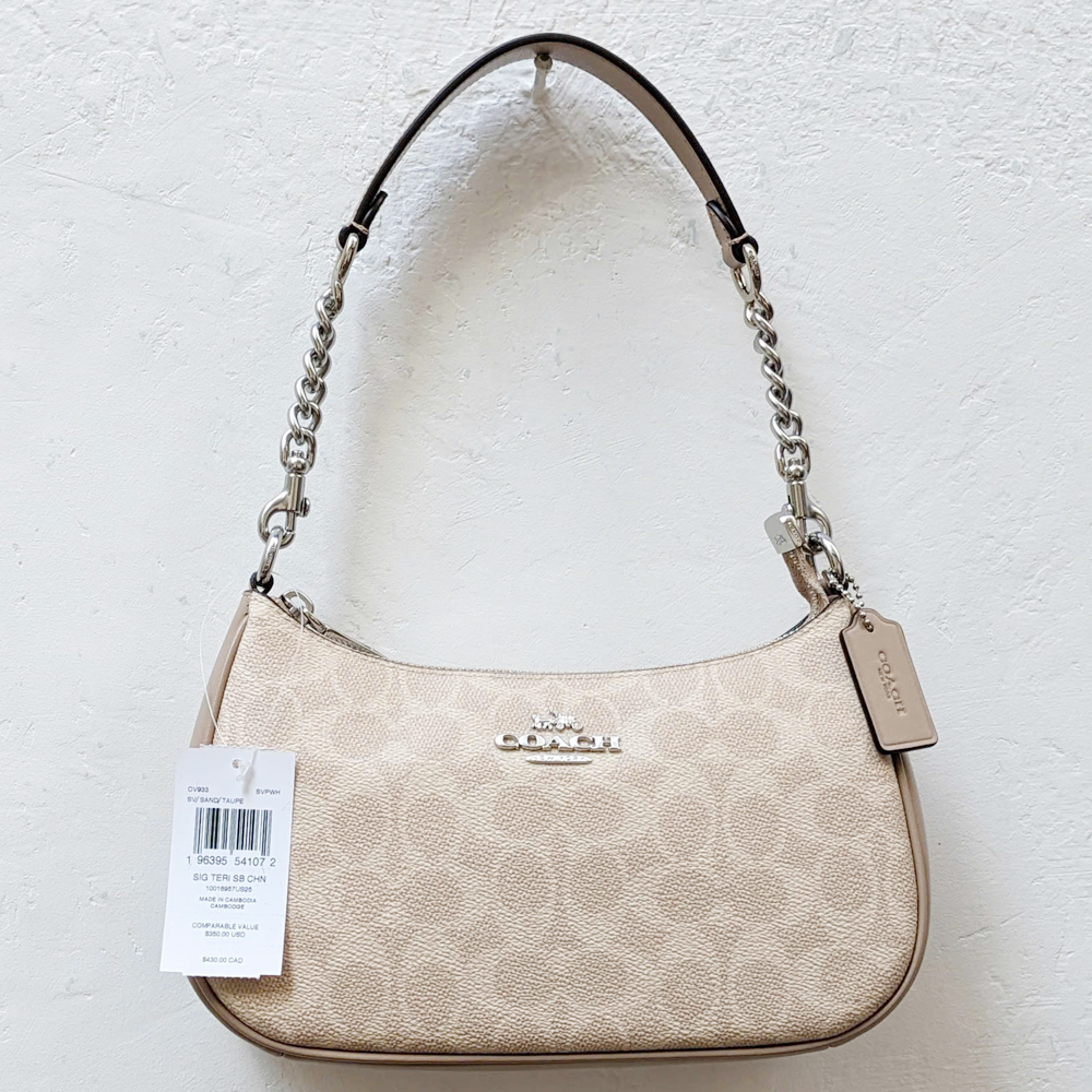 Coach CV933 Teri Shoulder Bag Signature Canvas Sand Taupe 1.jpg