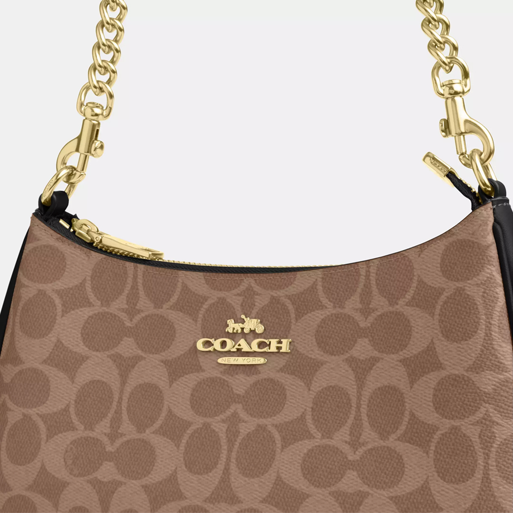 Coach CV933 Teri Shoulder Bag Signature Canvas Tan Brown 1.jpg