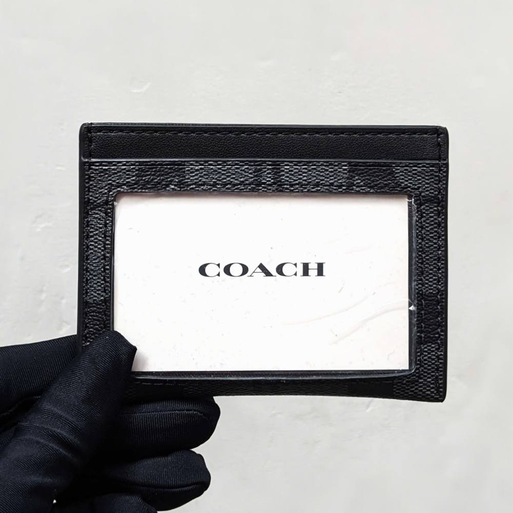 Coach F58110 Slim ID Card Case Signature Canvas Black 5.jpg