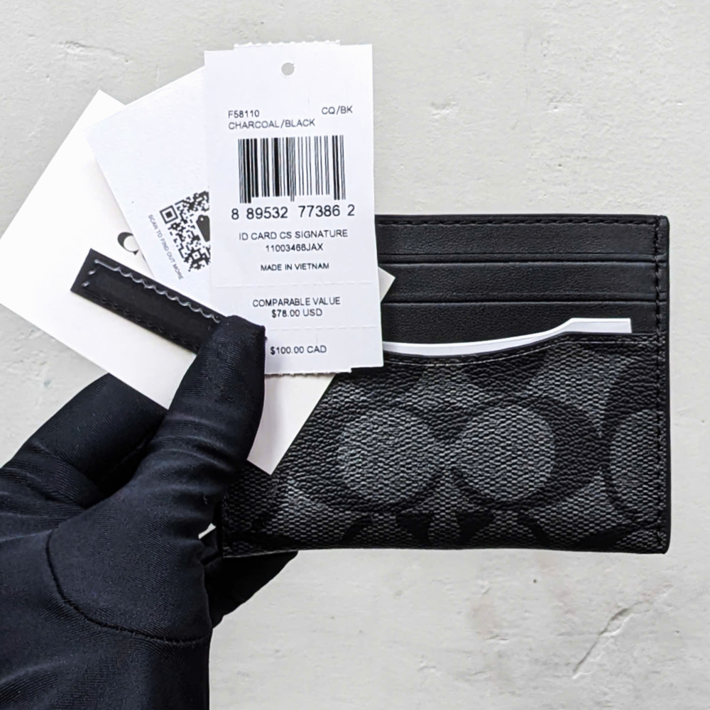 Coach F58110 Slim ID Card Case Signature Canvas Black 5.jpg