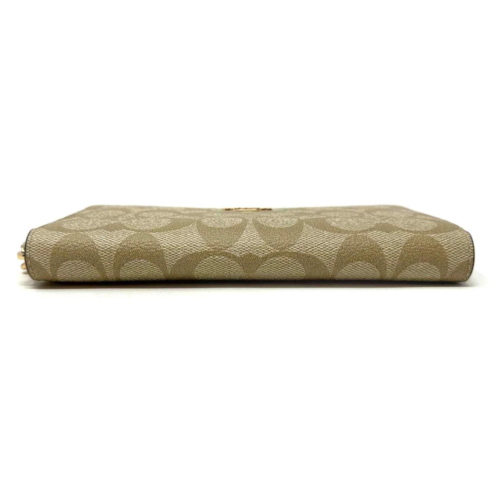 Coach C4452 Long Zip Around Wallet in Signature Canvas Light Khaki Chalk White 8.jpg