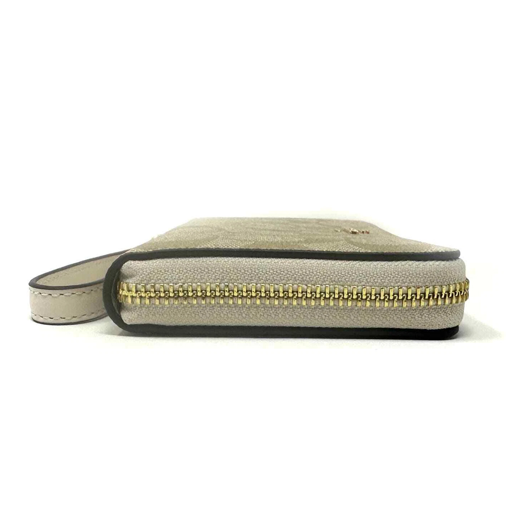 Coach C4452 Long Zip Around Wallet in Signature Canvas Light Khaki Chalk White 8.jpg