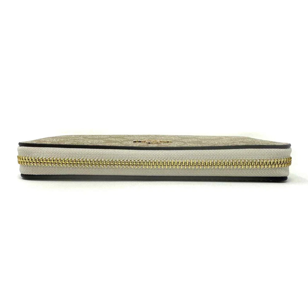 Coach C4452 Long Zip Around Wallet in Signature Canvas Light Khaki Chalk White 8.jpg