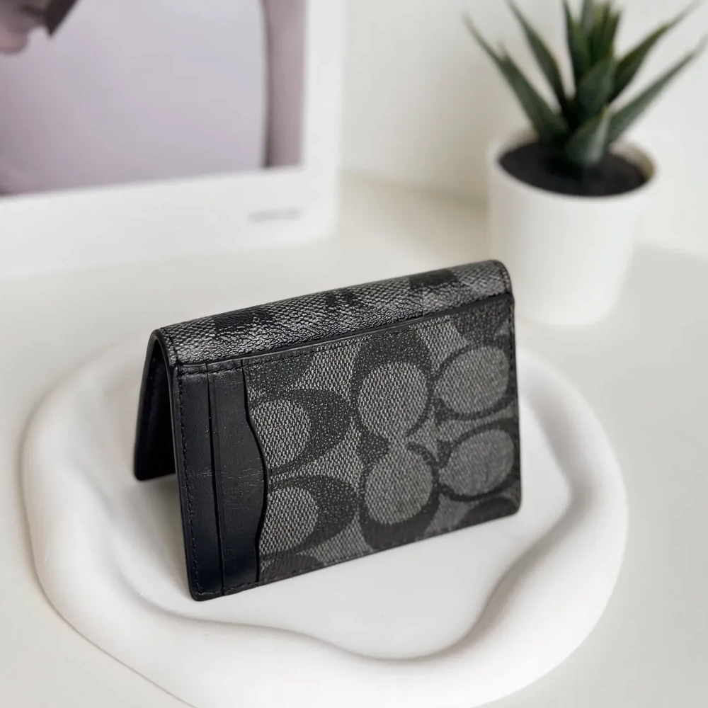Coach 91660 Magnetic Card Case In Signature Canvas Black 6.jpg