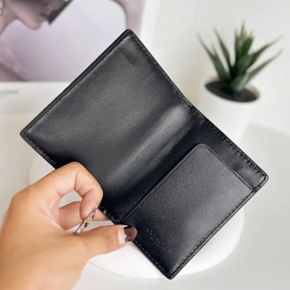 Coach 91660 Magnetic Card Case In Signature Canvas Black 6.jpg