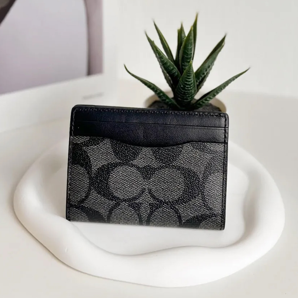 Coach 91660 Magnetic Card Case In Signature Canvas Black 6.jpg