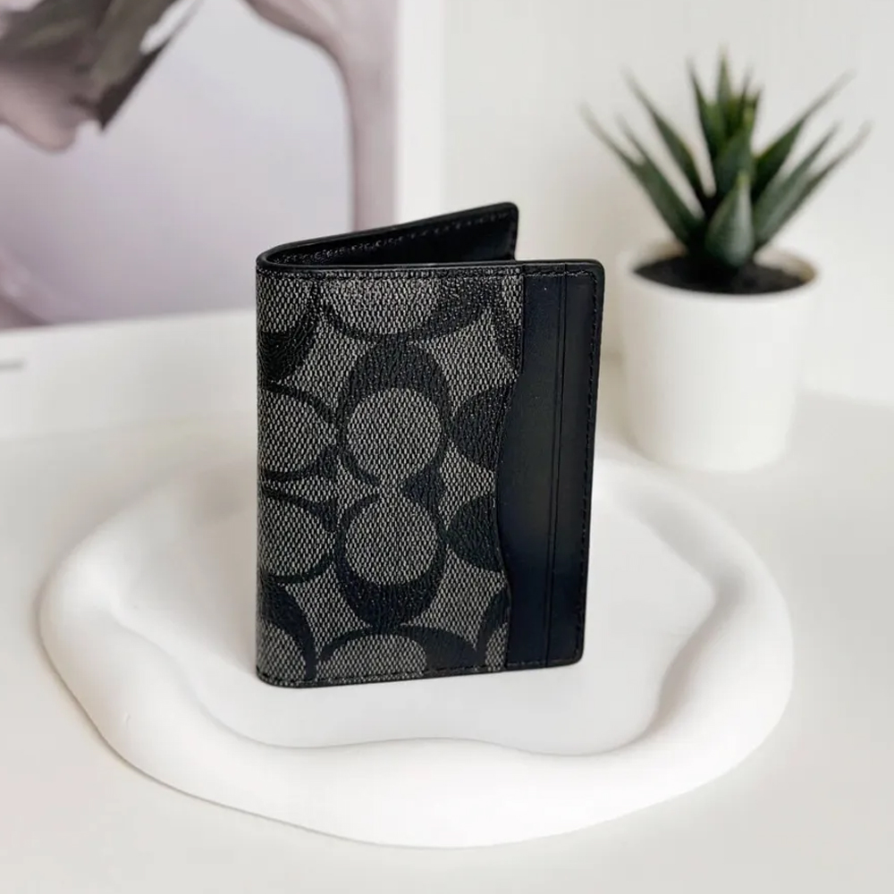 Coach 91660 Magnetic Card Case In Signature Canvas Black 6.jpg