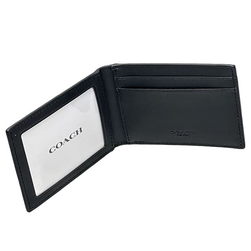 Coach CM166 Compact Billfold Coated Canvas Wallet Charcoal Black 1.jpg