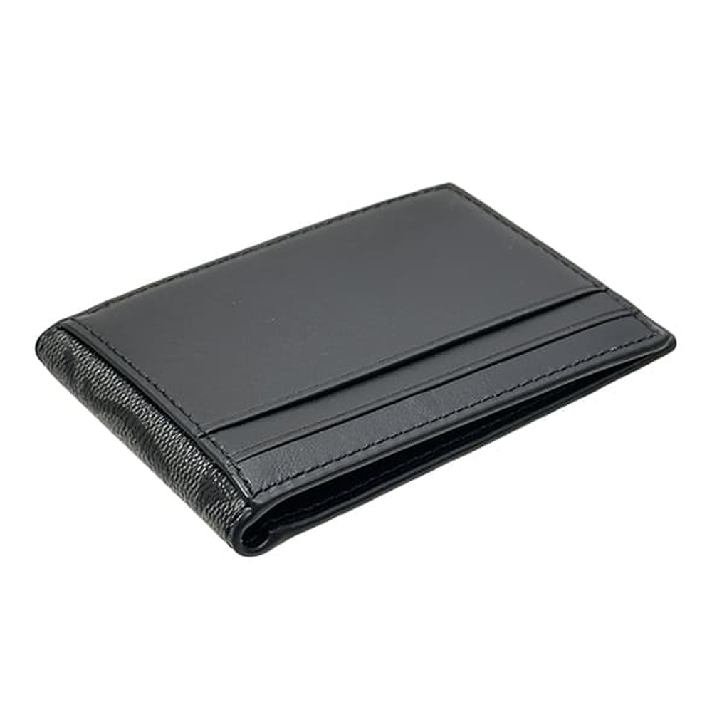 Coach CM166 Compact Billfold Coated Canvas Wallet Charcoal Black 1.jpg