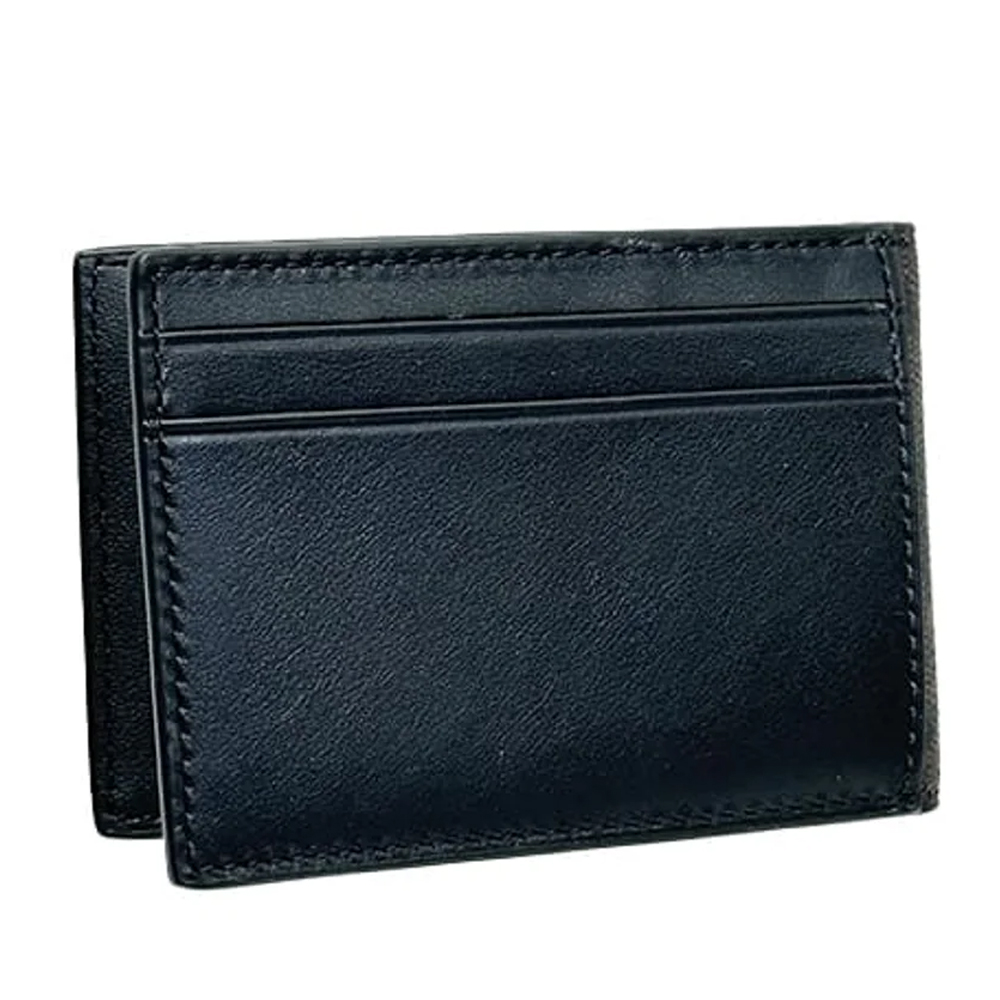 Coach CM166 Compact Billfold Coated Canvas Wallet Brown Black 1.jpg