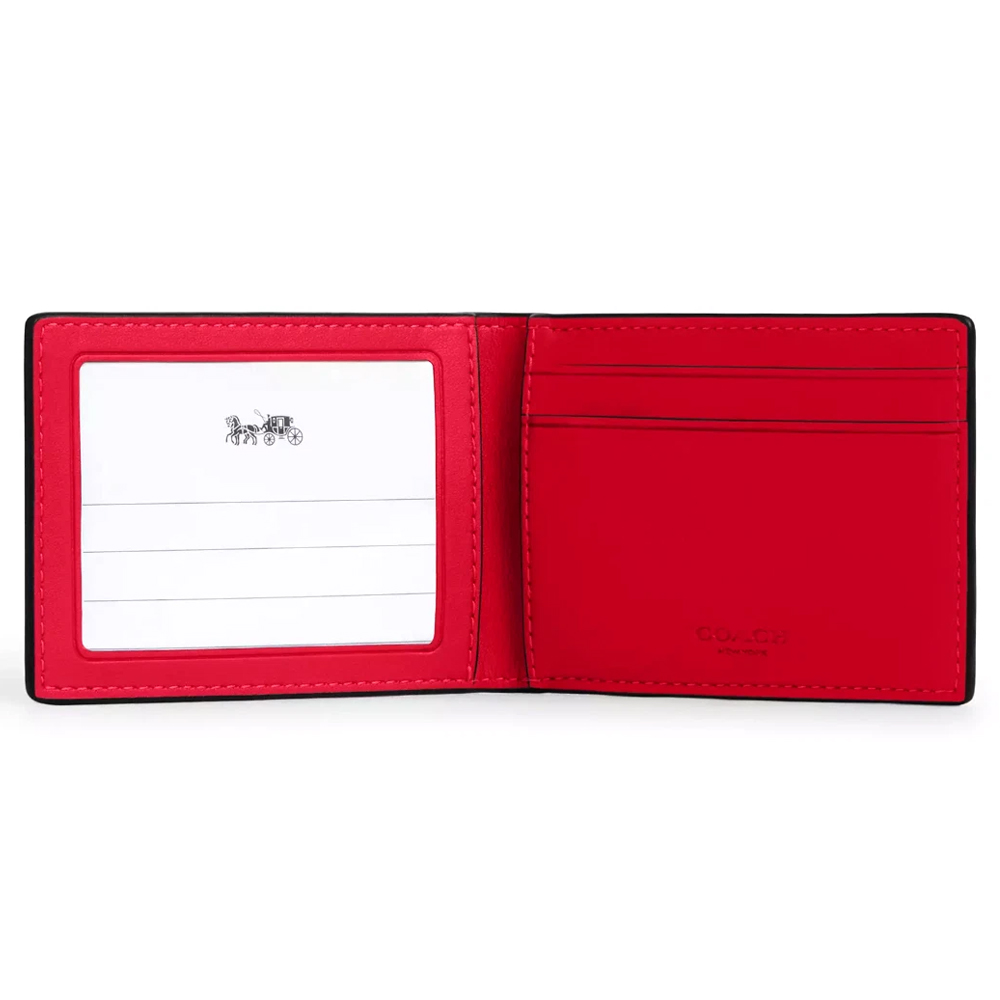 Coach CW368 Compact Billfold Coated Canvas Wallet Tan Brown 1.jpg