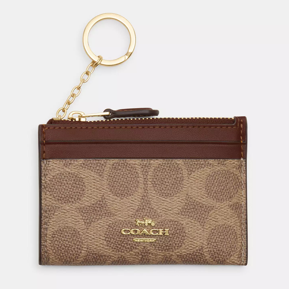 Coach CW870 Mini Skinny Id Case In Signature Canvas Tan Brown 1.jpg