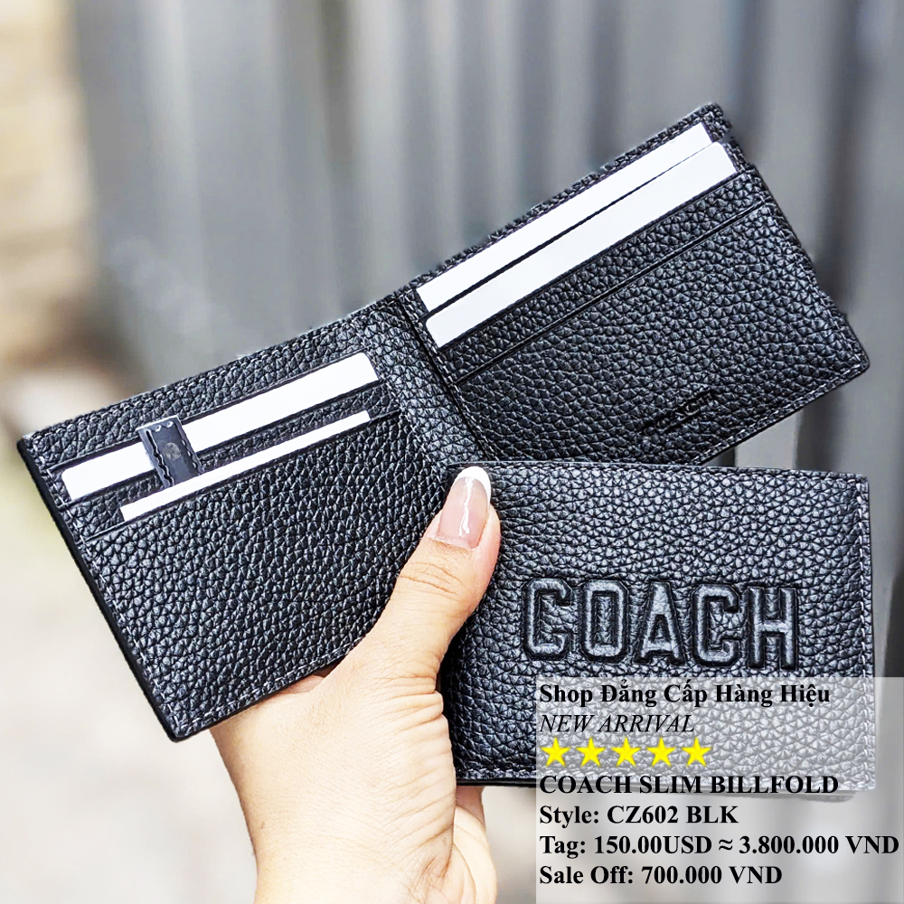 Coach CZ062 Slim Billfold With COACH Grahic Black 1.jpg