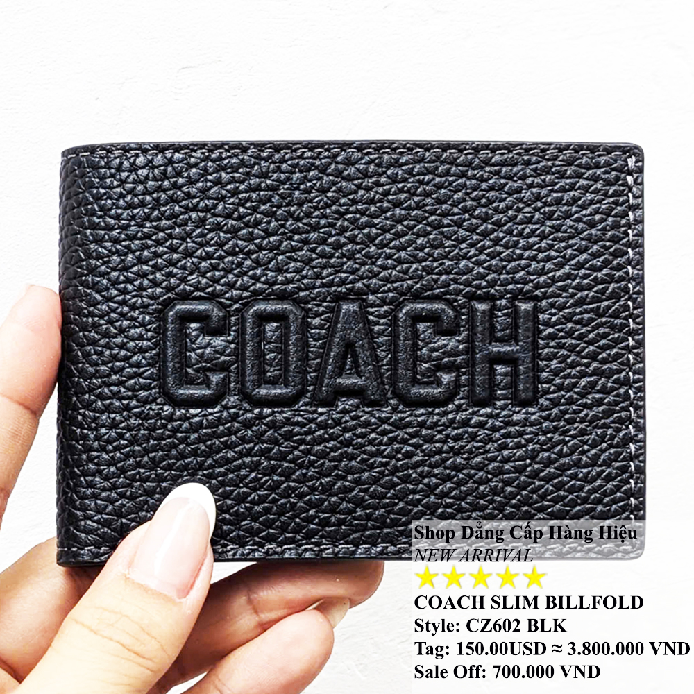 Coach CZ062 Slim Billfold With COACH Grahic Black 1.jpg