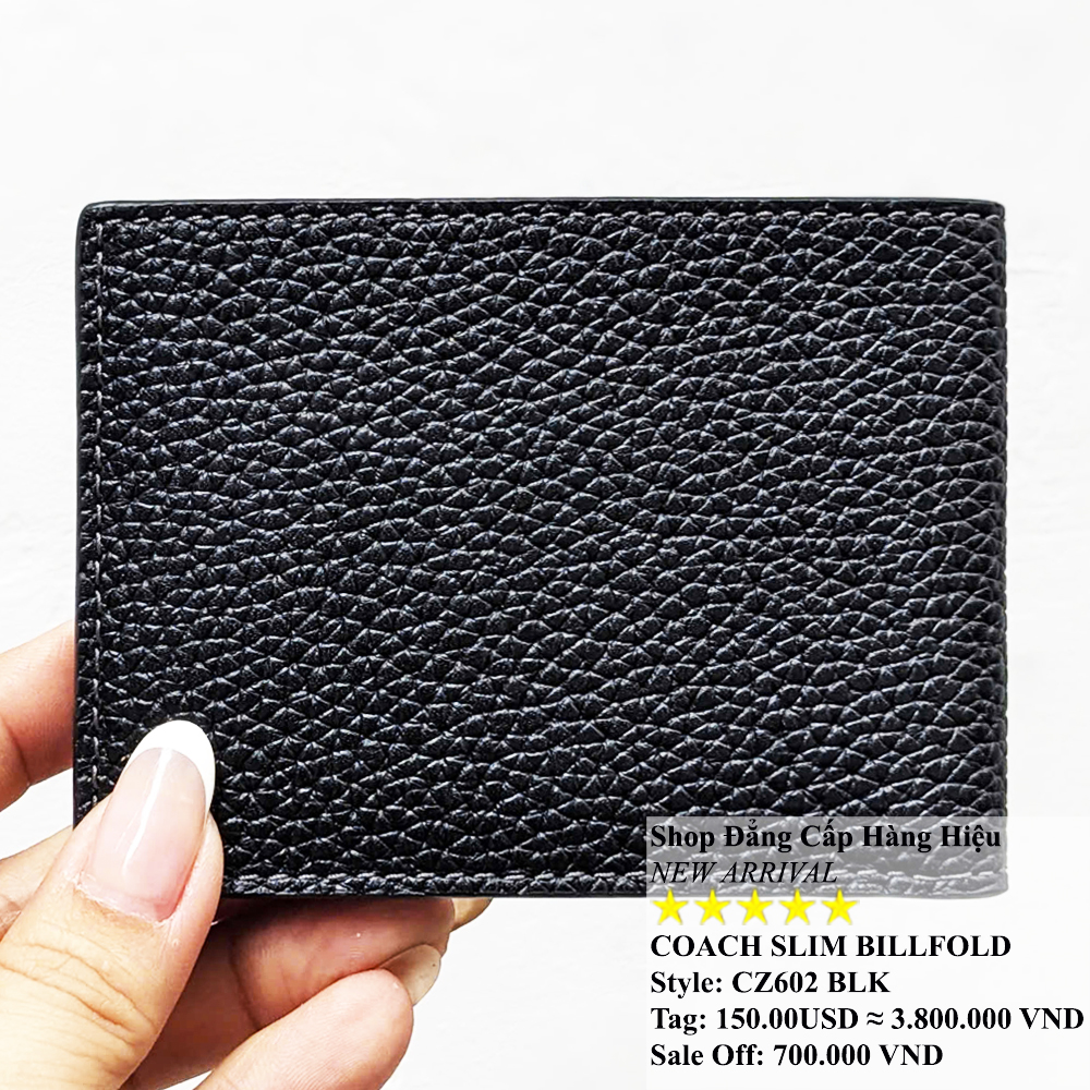 Coach CZ062 Slim Billfold With COACH Grahic Black 1.jpg