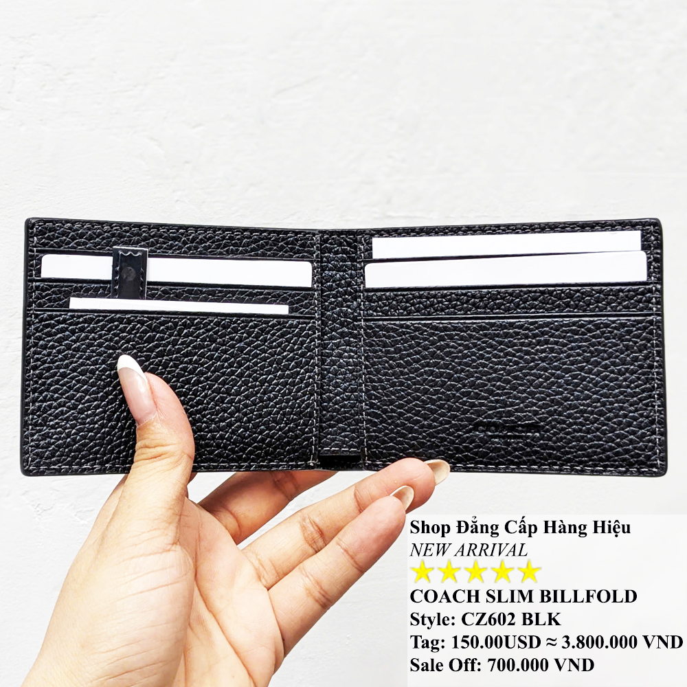 Coach CZ062 Slim Billfold With COACH Grahic Black 1.jpg