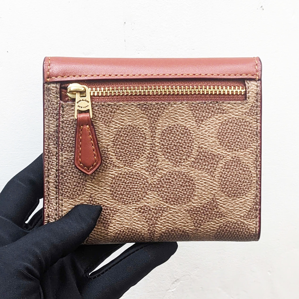 Coach C2329 Wyn Small Wallet In Colorblock Signature Canvas Tan Brown 23.jpg