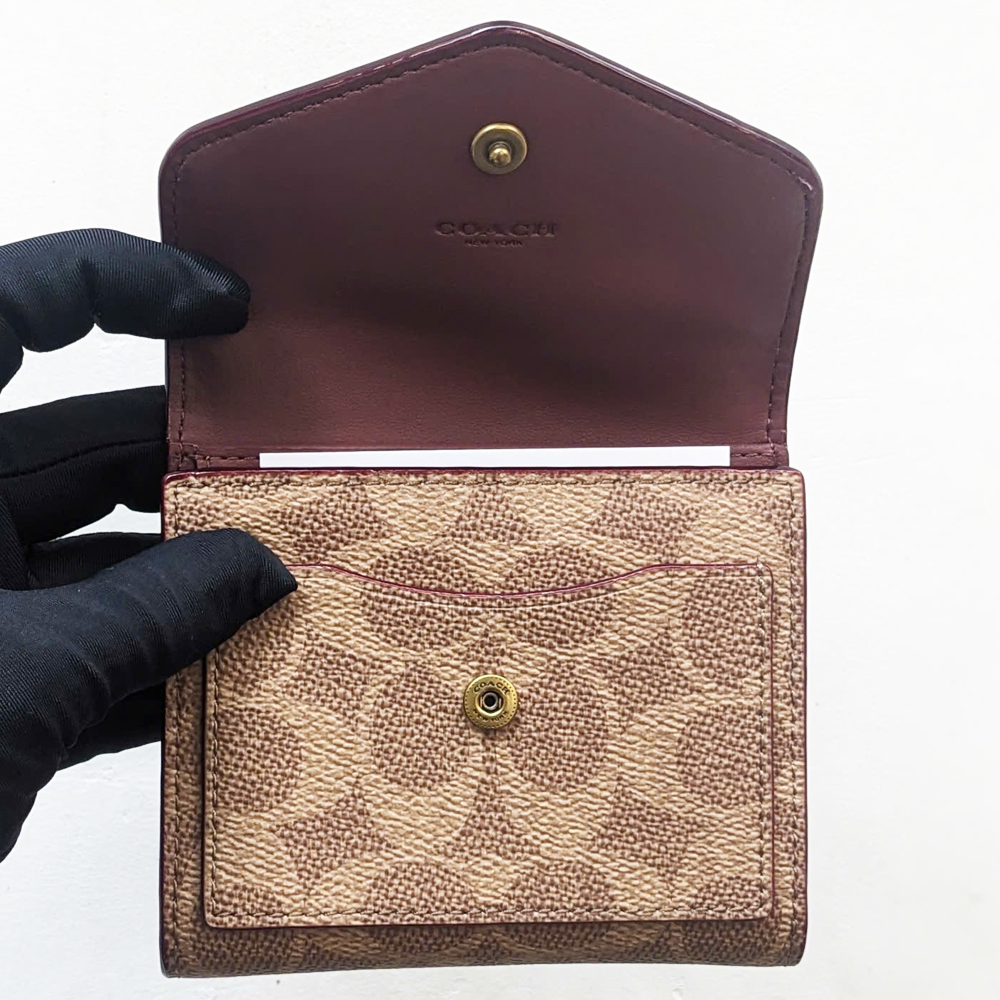 Coach C2329 Wyn Small Wallet In Colorblock Signature Canvas Tan Brown 23.jpg