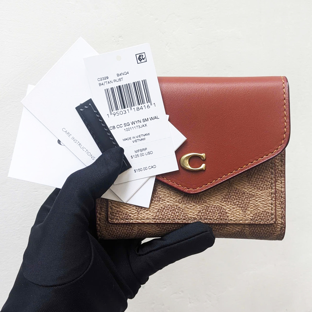 Coach C2329 Wyn Small Wallet In Colorblock Signature Canvas Tan Brown 23.jpg
