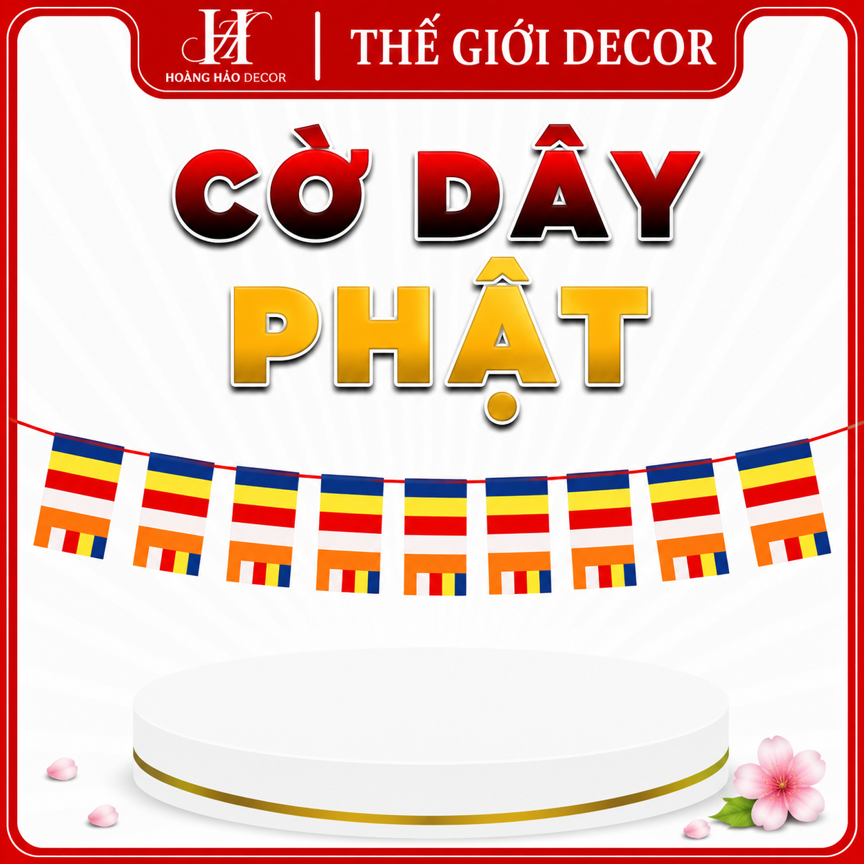 Cờ dây phật in nhiệt