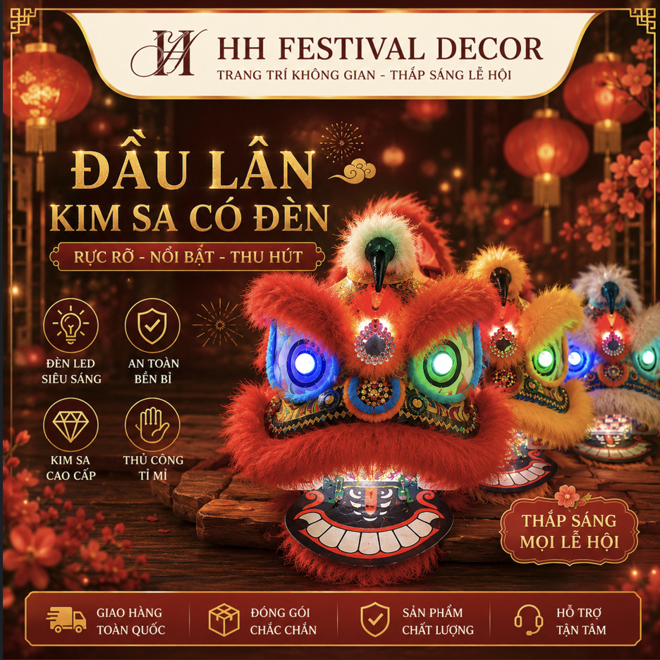 Đầu lân kimsa mini