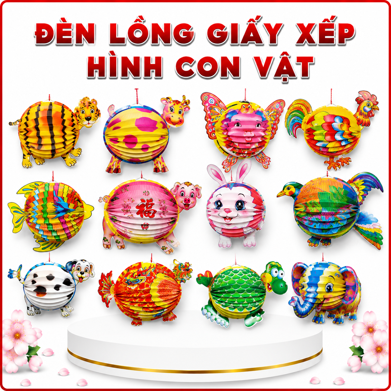 Đèn con vật giấy xếp