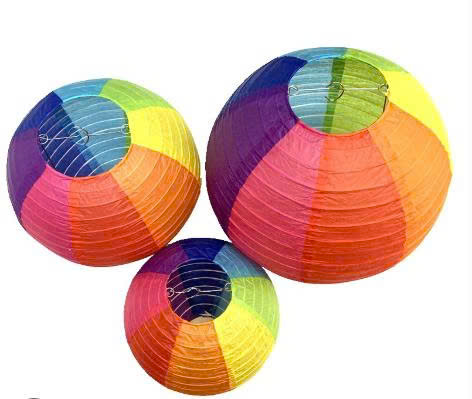 Đèn lồng GIẤY 7 MÀU