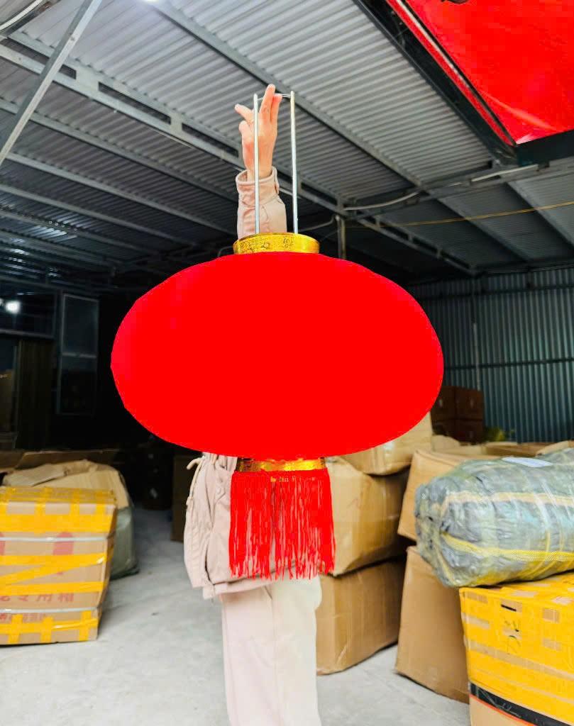 Đèn lồng vải nhung Dày Trơn Miệng vàng