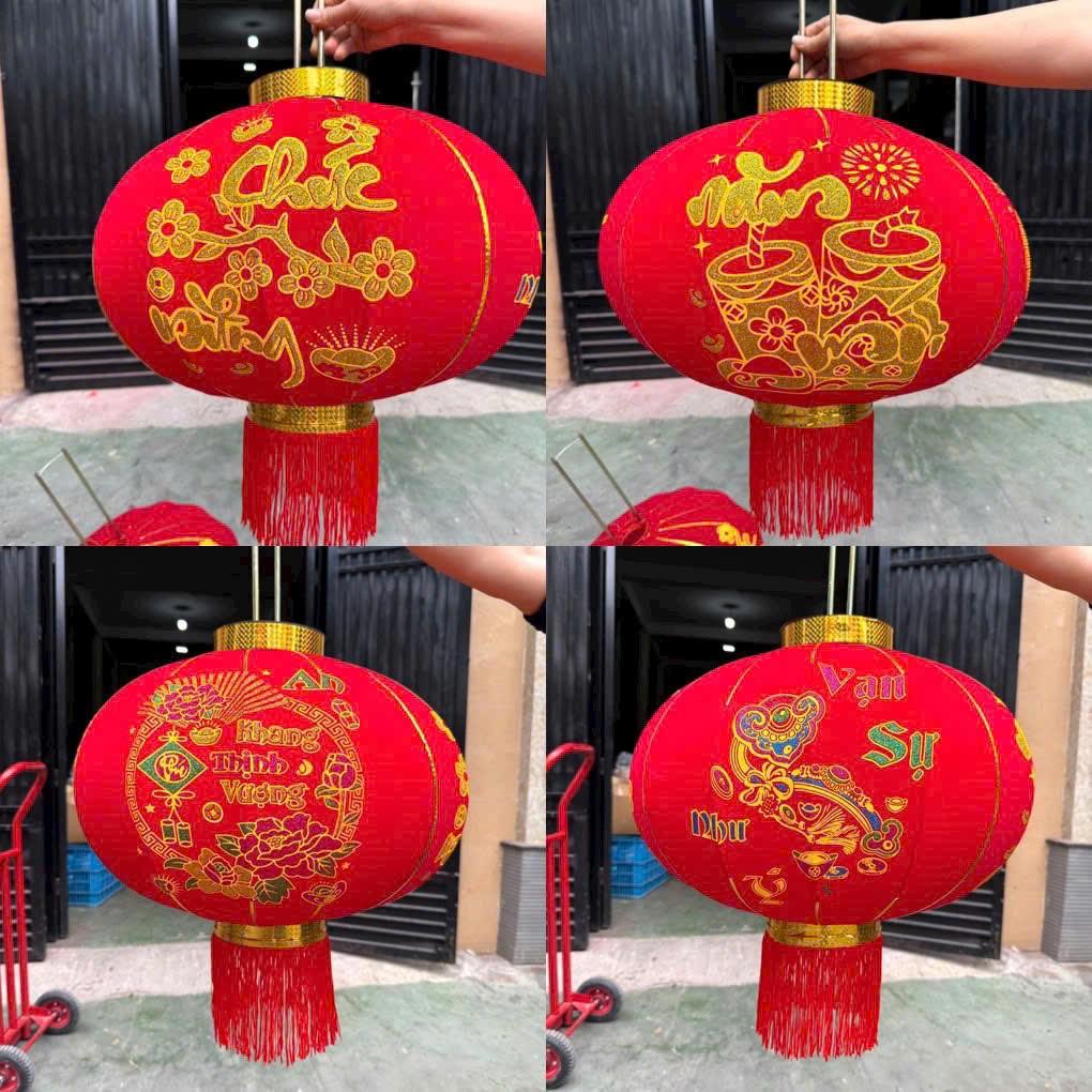Đèn lồng vải nhung chữ thường