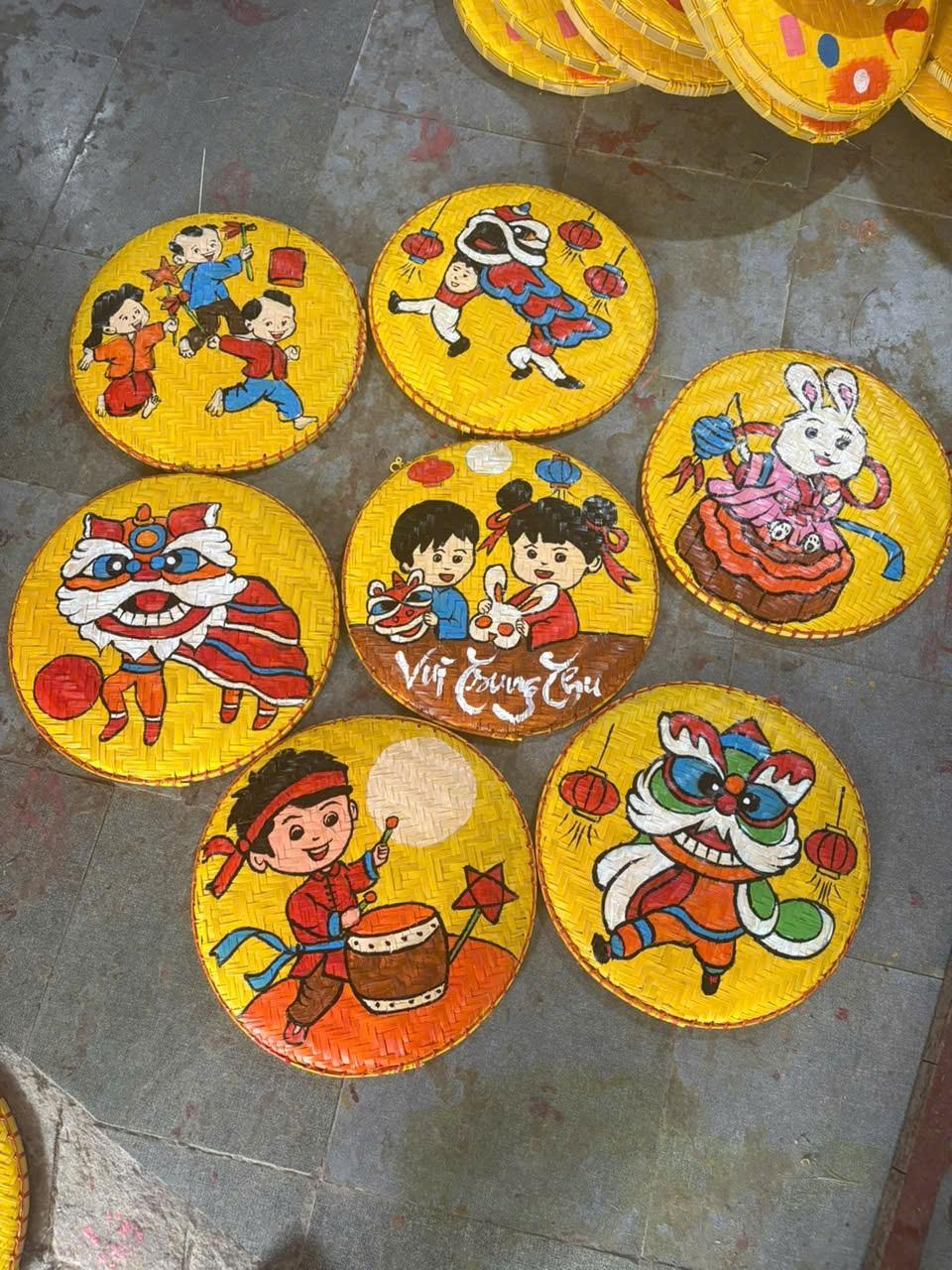 Mẹt tre vẽ tay thủ công Decor trung thu