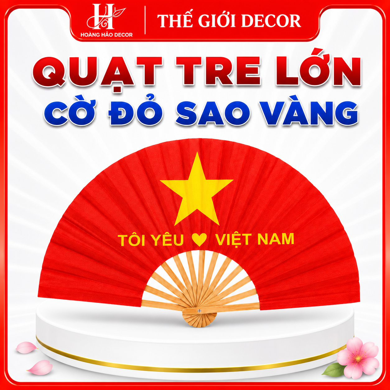 Quạt tre cờ đỏ sao vàng