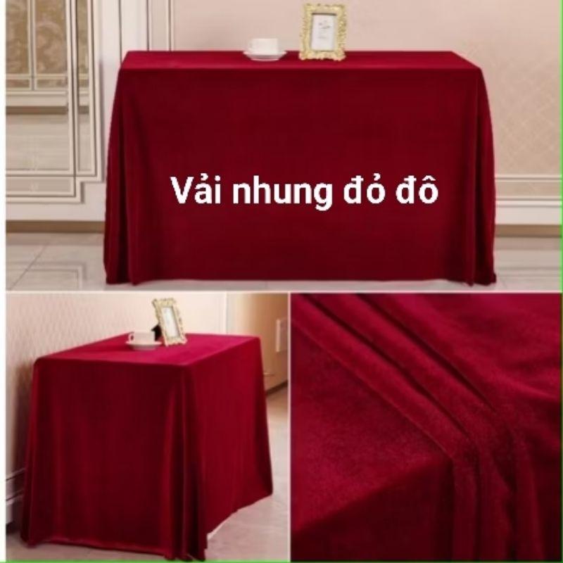 Vải nhung làm phông Đỏ Đô