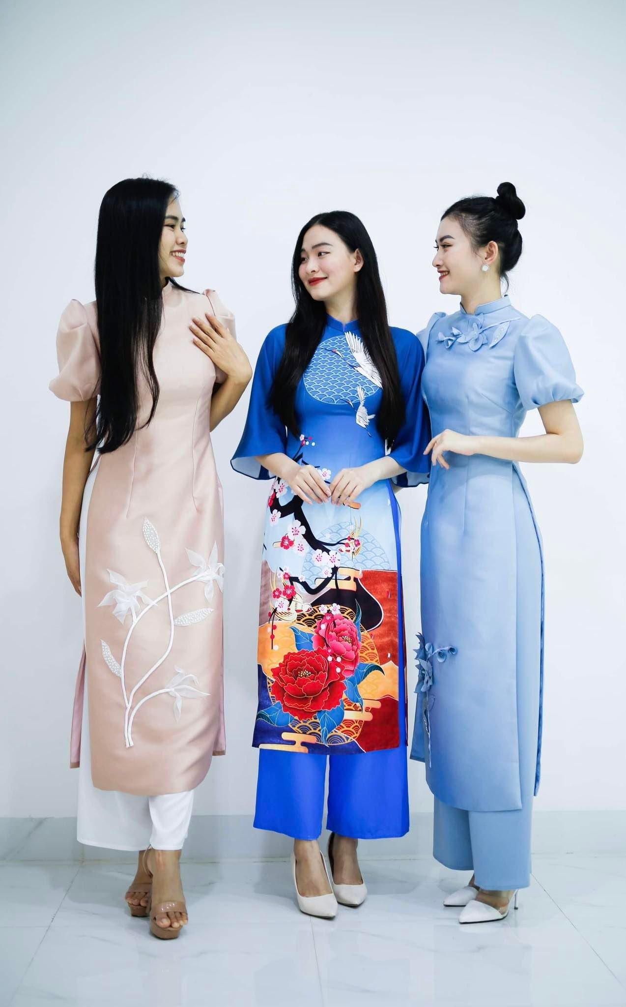 Top những mẫu áo dài cách tân tay phồng cực sang