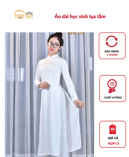 Áo dài học sinh lụa tằm