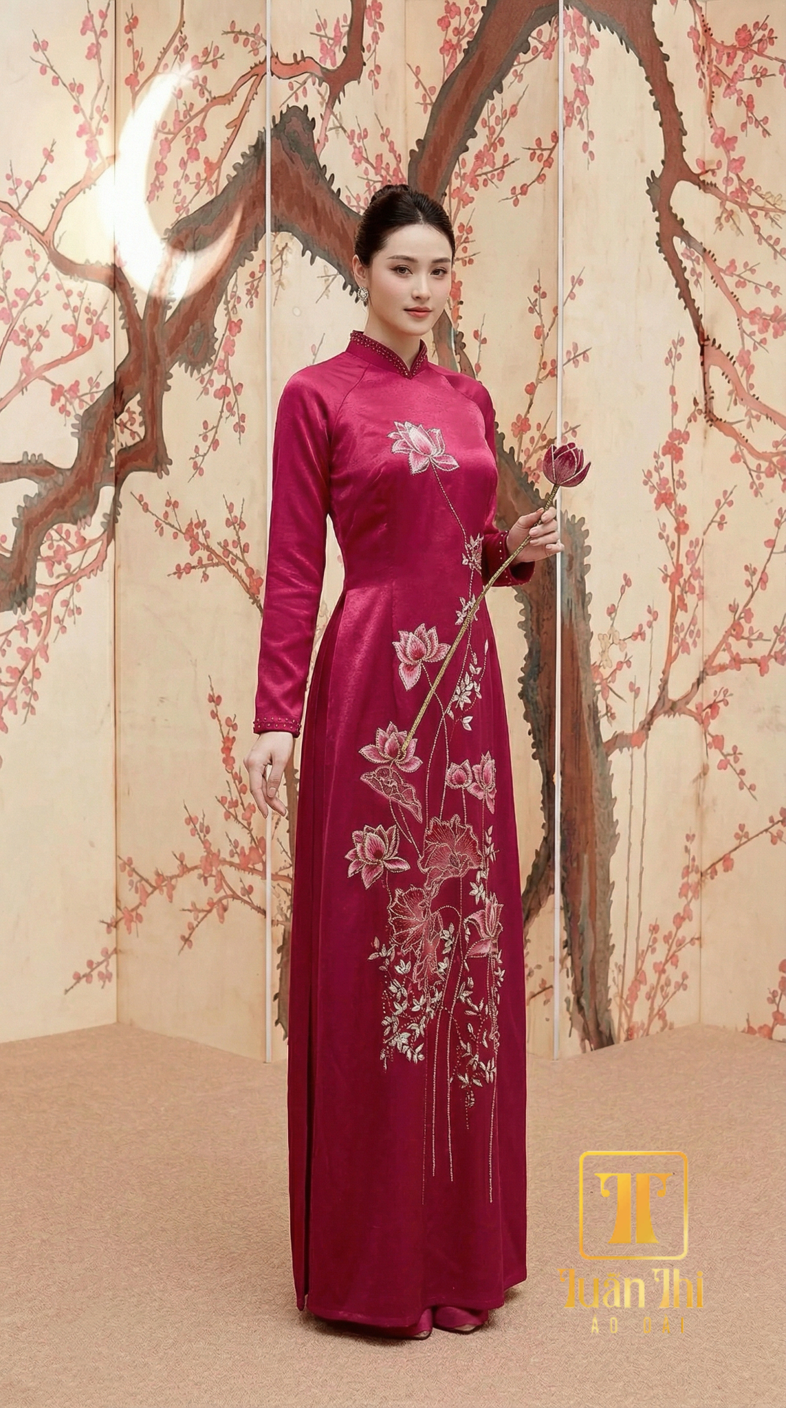 ADBS Đỏ đô thêu đính đá