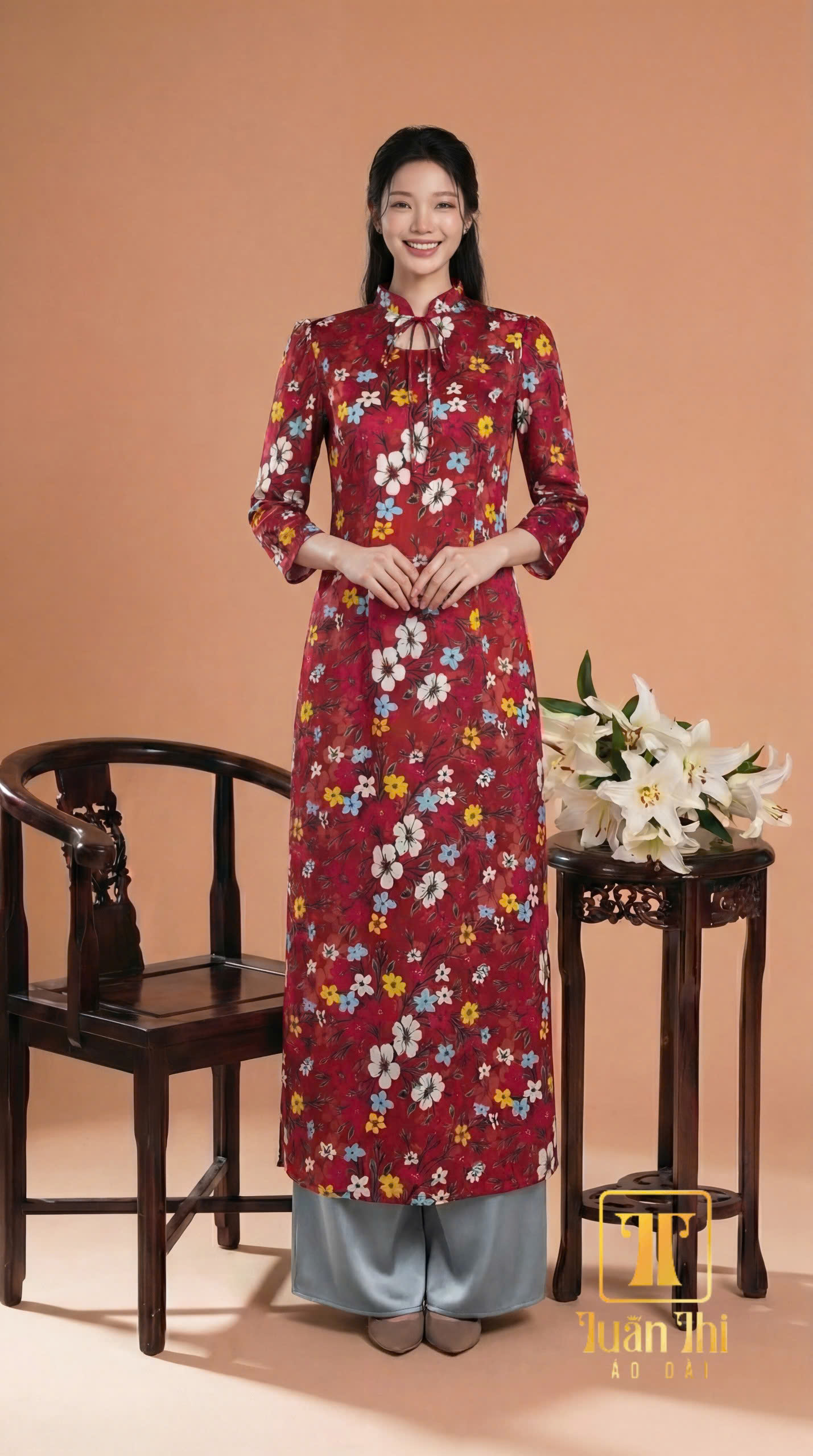ADCT Đỏ đô hoa xứ nơ cổ