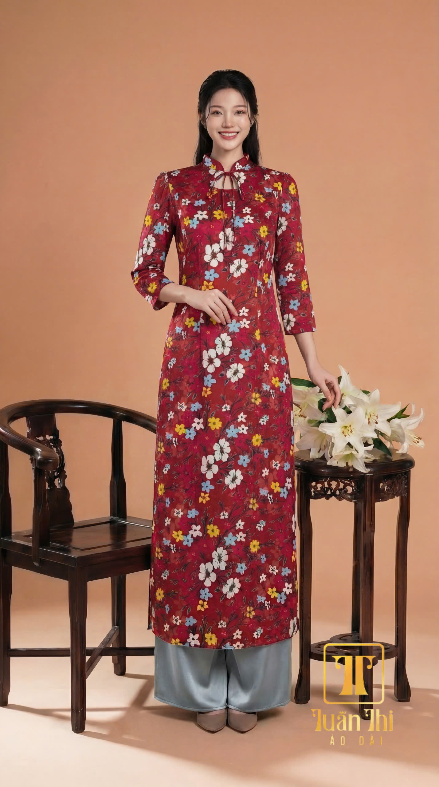 ADCT Đỏ đô hoa xứ nơ cổ