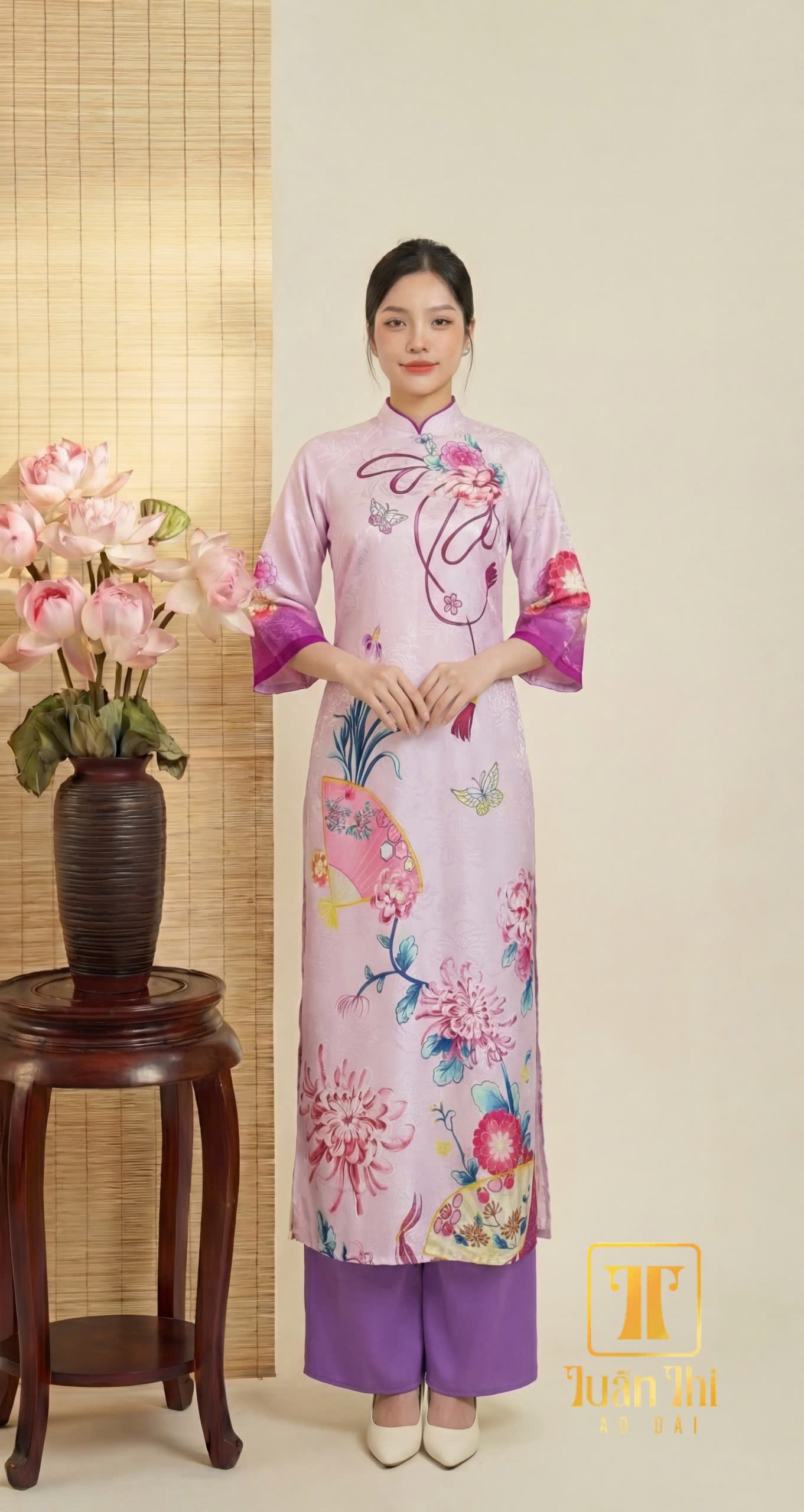 ADCT Gấm tím in hoa