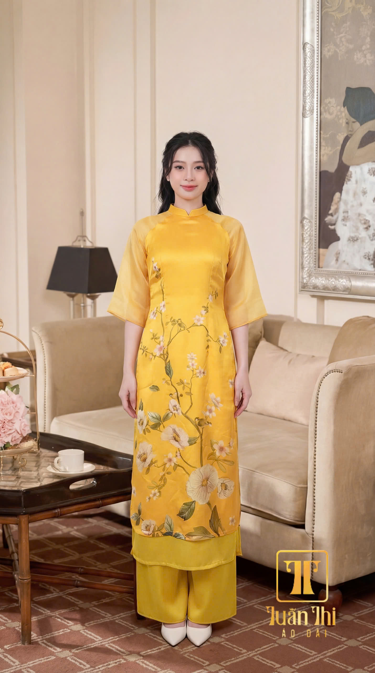 ADCT Tơ vàng đồng, mỡ gà in hoa